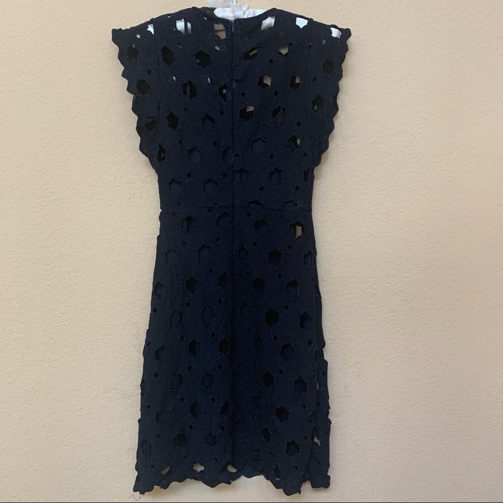 Aqua Dark Navy Blue Cutout Cap Sleeve Dress B5/15 - Picture 8 of 11